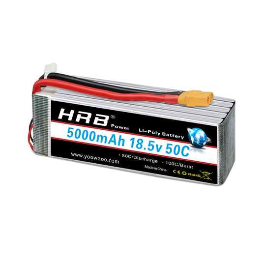 1/2pc HRB 5S 18.5V 5000mAh RC LiPo Battery with XT90 Plug for RC Helicopter Airplane Car Boat Truck 10S Drone Battery DIY