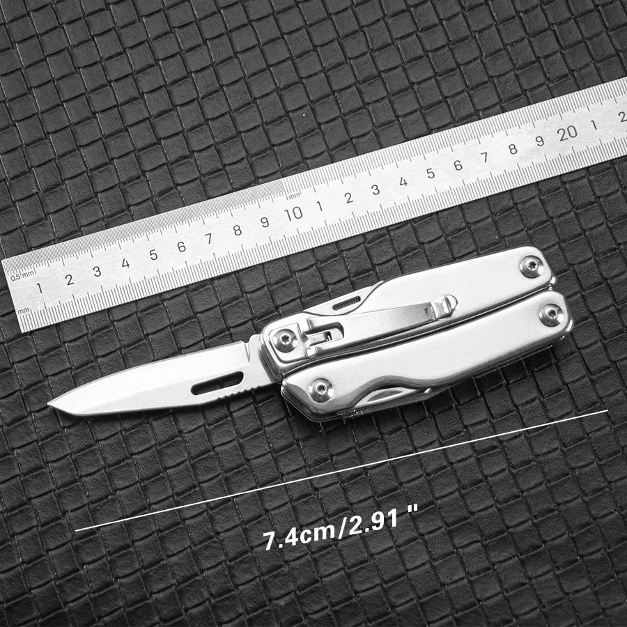 14 in 1 Multi Tool Pliers Stainless Steel Folding Pocket Knife Compact Survival Gear for EDC Camping Hiking Maintenance