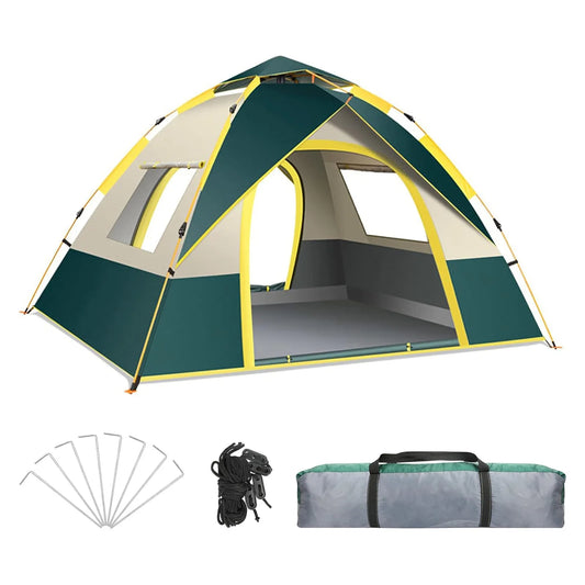Lovewe Quick Opening Waterproof Camping Tent Lightweight Dual Doors Easy Setup 2 Person Capacity