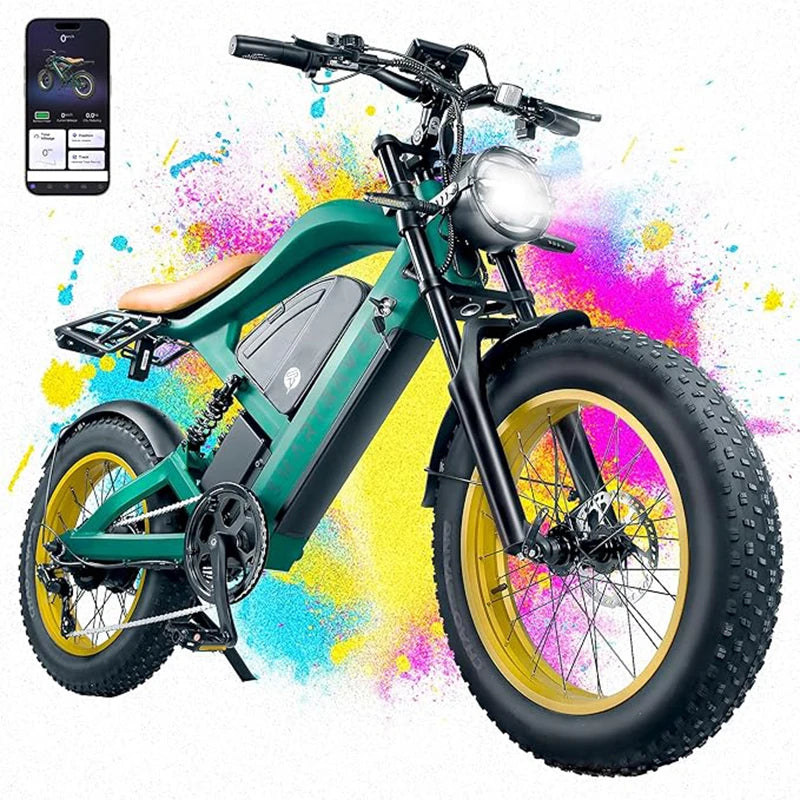 1200W Single Wheel Drive All Terrain Electric Bicycle 48V 20AH 32MPH 20 Inch Tire Mountain City Electric Bicycle with GPS