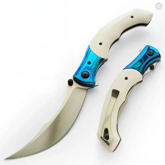 CR 7471 Folding Pocket Knife 8Cr13Mov Blade Resin Wooden Handle Camping Outdoor Hunting Self Defense Survival EDC Tool