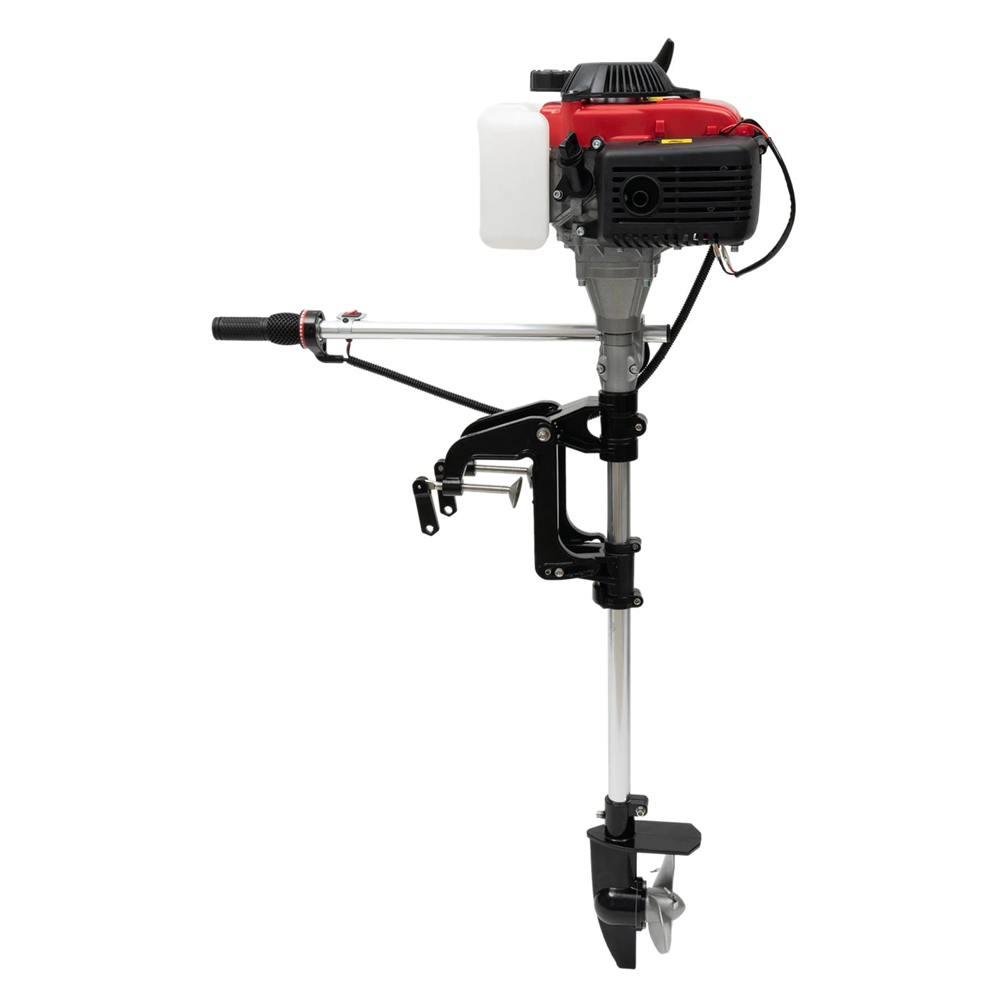 1.6KW 4 Stroke Outboard Motor Fishing Boat Air Cooling Engine Kit with 360 Degree Control Lever for 7.5 to 16.4 Feet Inflatable Boat Kayak