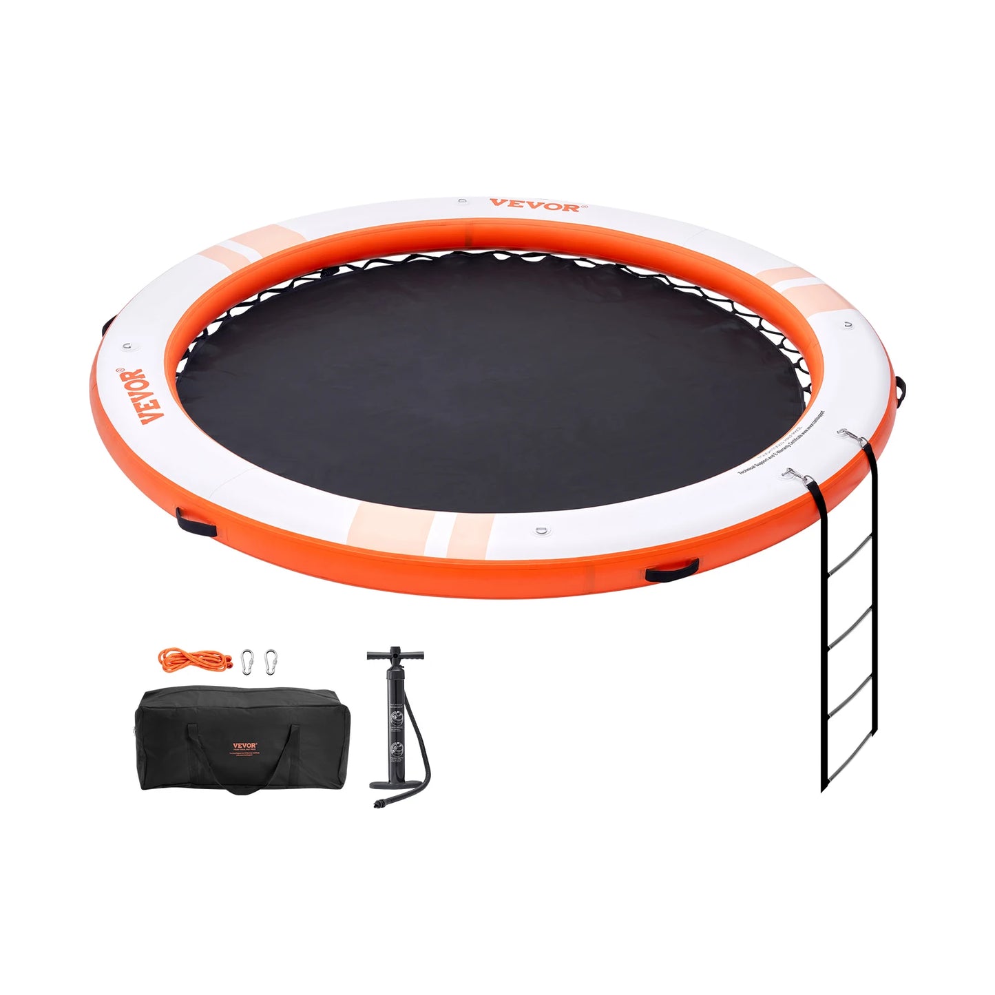 Vevor Inflatable Floating Dock 10x8FT Non Slip Water Detachable Ladder Portable Carrying Bag Floating Platform Island Raft