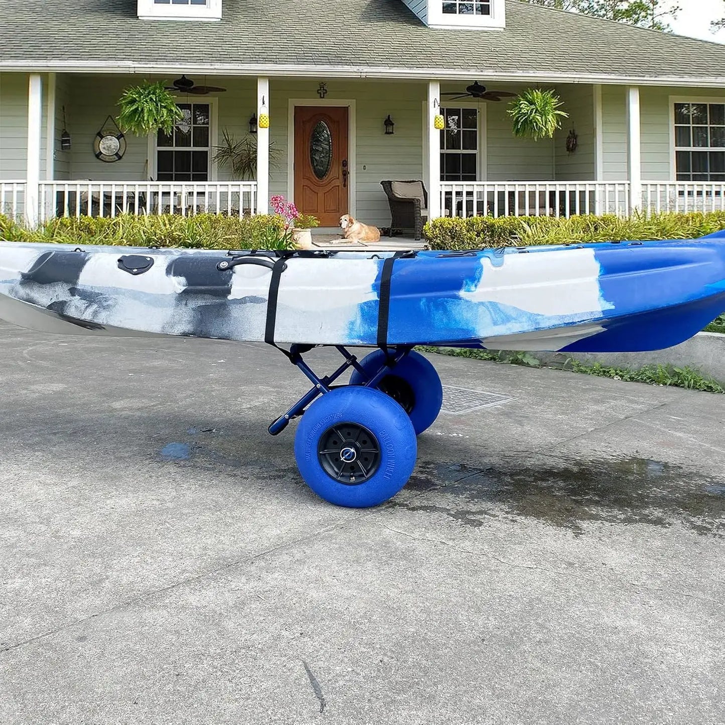 Kayak Cart Dolly for Carrying Kayak Canoe SUP Paddle Board with Large Balloon Wheels