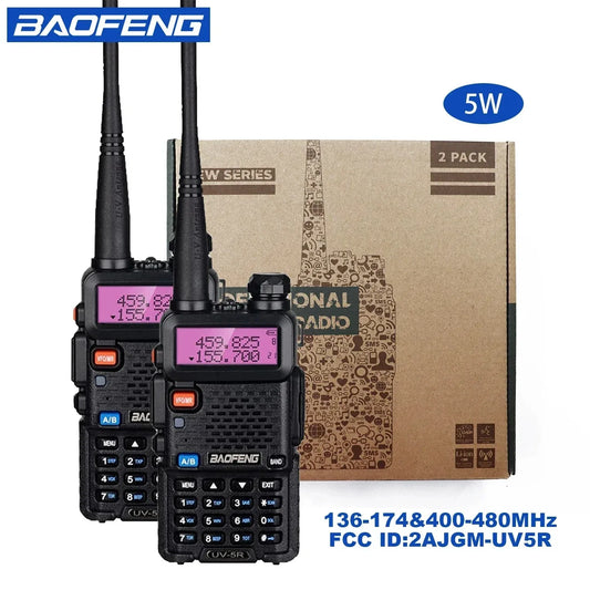 2PCS BAOFENG UV-5R High Power Dual Band Two Way Radio Long Range Handheld Portable Walkie Talkies for Hunting