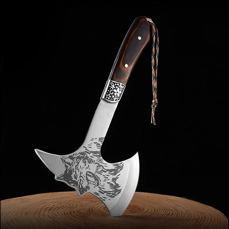 Wolf Head Axe Multi Function Hatchet Portable Outdoor Camping Survival Axe Defensive Emergency Gear Tomahawk Chopping Wood