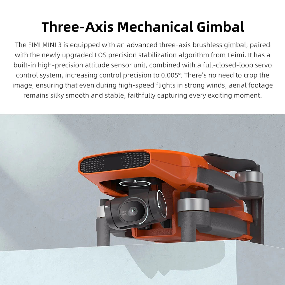 FIMI Mini 3 Drone 4K Super Night Video 9km 3 Axis Gimbal 249g Ultralight Design CE C0