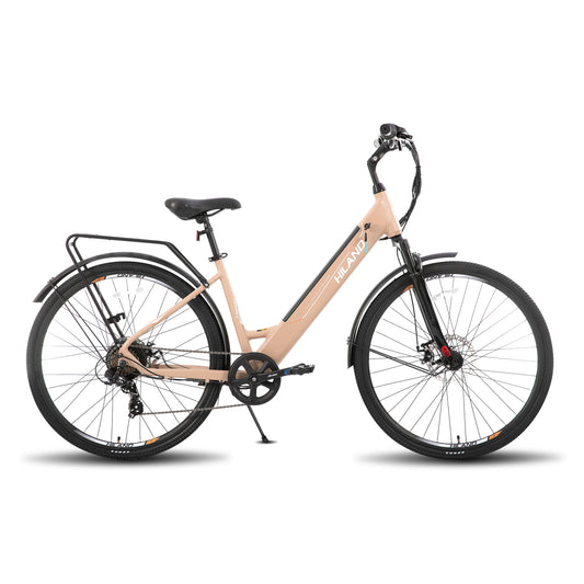 HILAND Electric Road Bike with Detachable Lithium Battery and LCD Display for Commuting 250W Aluminum Alloy Frame