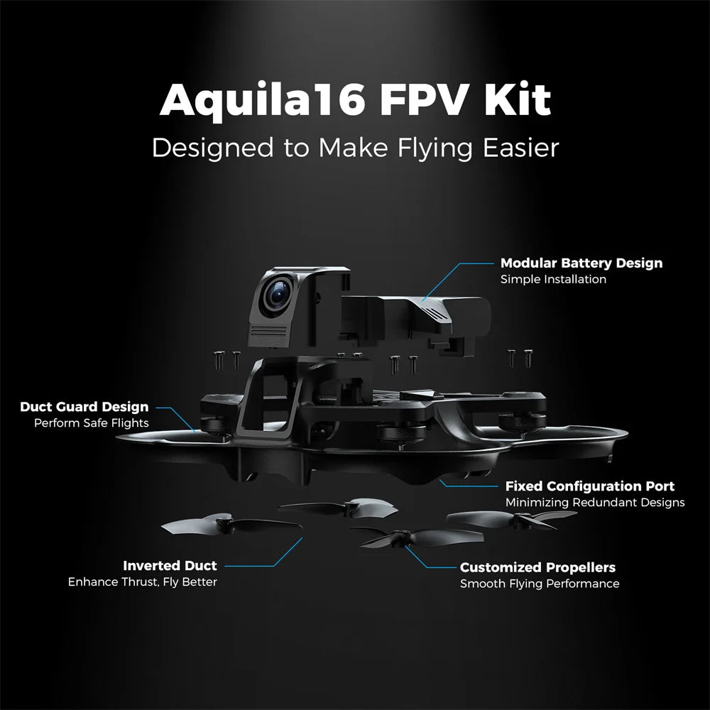 Betafpv Aquila16 FPV Kit with 720p HD Camera and 1100mAh Battery Ship from US Warehouse