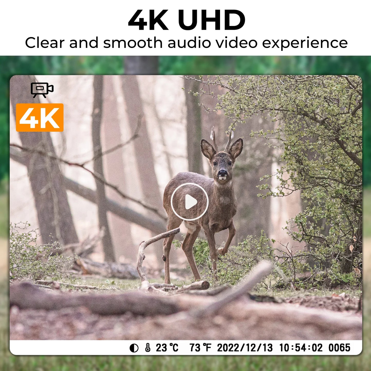 Trail Camera 4K 48MP WiFi Hunting Camera with 0.2s Trigger Time No Glow Infrared LED Night Vision Motion Activated