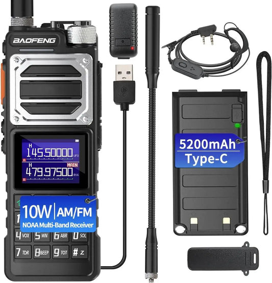 Baofeng UV-25 Air Band Walkie Talkie Multi Band Wireless Frequency Copy Type C Charger Long Range High Power NOAA Two Way Radio