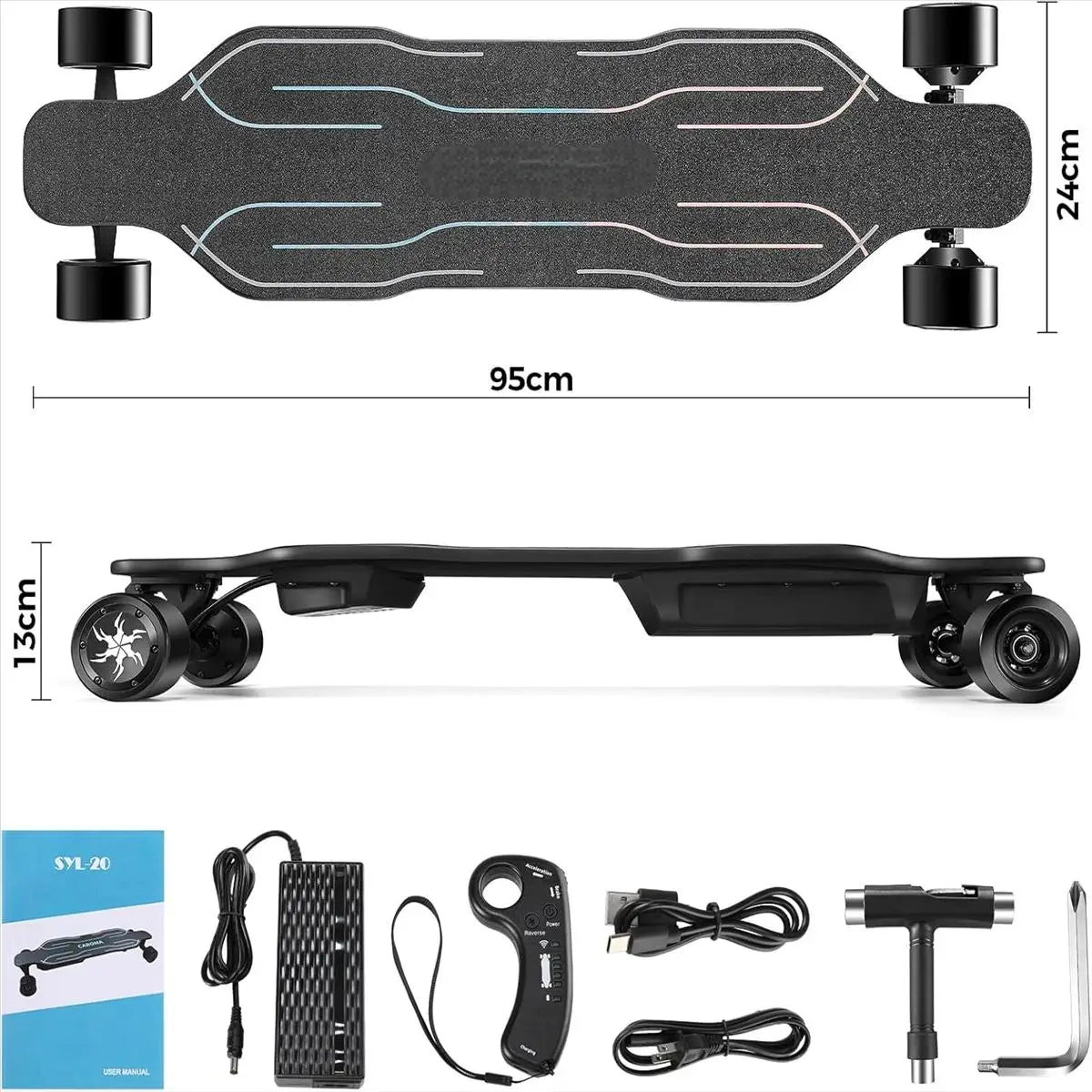 Electric Skateboards Longboards Dual Drive Electric Scooter for Adults and Teens with Remote Control and Charger