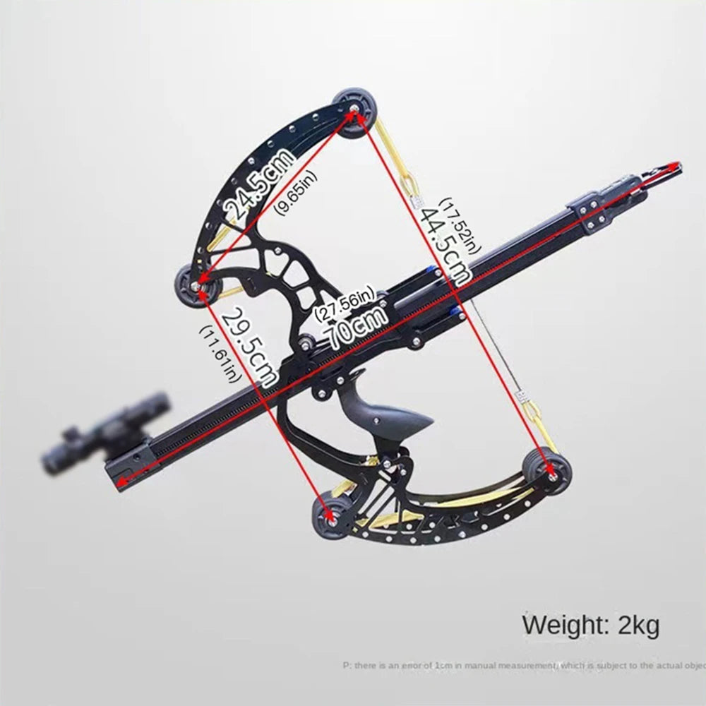 New All Metal 50 Round Compound Bow and Arrow Slingshot Steel Ball Double Outdoor High Precision Green Light Bow