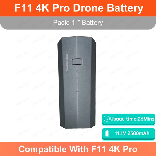 For SJRC F11S 4K Drone Battery 11.1V 2500mAh Li-ion Compatible with SJRC F11 4K Pro