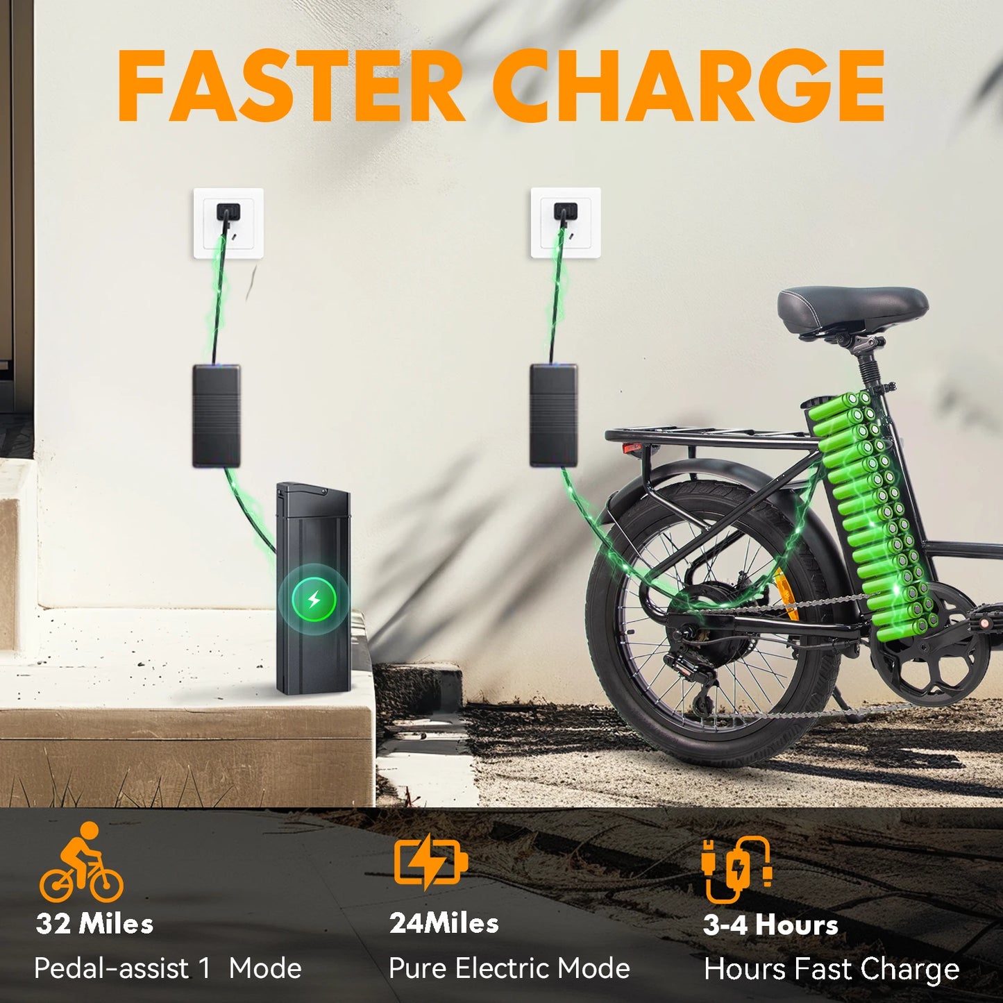 Adult Electric Bicycle 750W Motor 7 Speed Adjustable 26MPH 22 Mile Range Front and Rear Disc Brakes Multi Terrain Riding