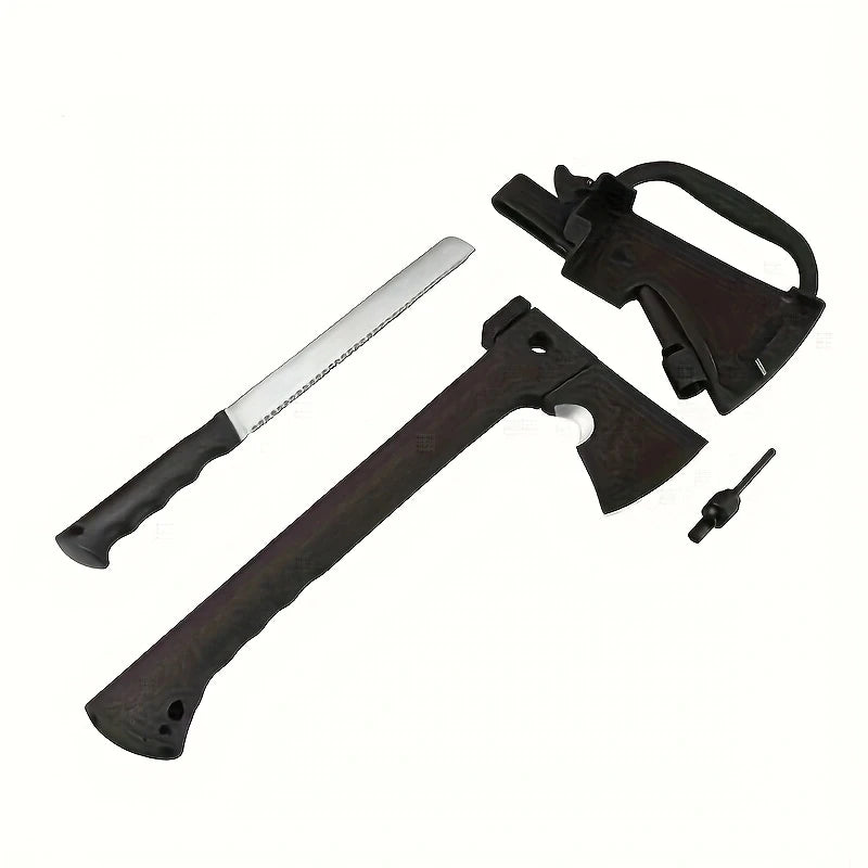Outdoor Camping Axes and Survival Gear Lightweight Axes with Nested Serrated Wood Saw Knives and Magnesium Ignition Tools