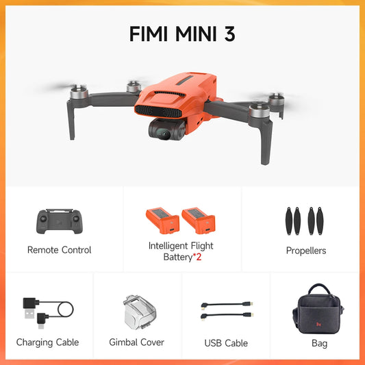 FIMI Mini 3 Drone 4K Super Night Video 9km 3 Axis Gimbal 249g Ultralight Design CE C0