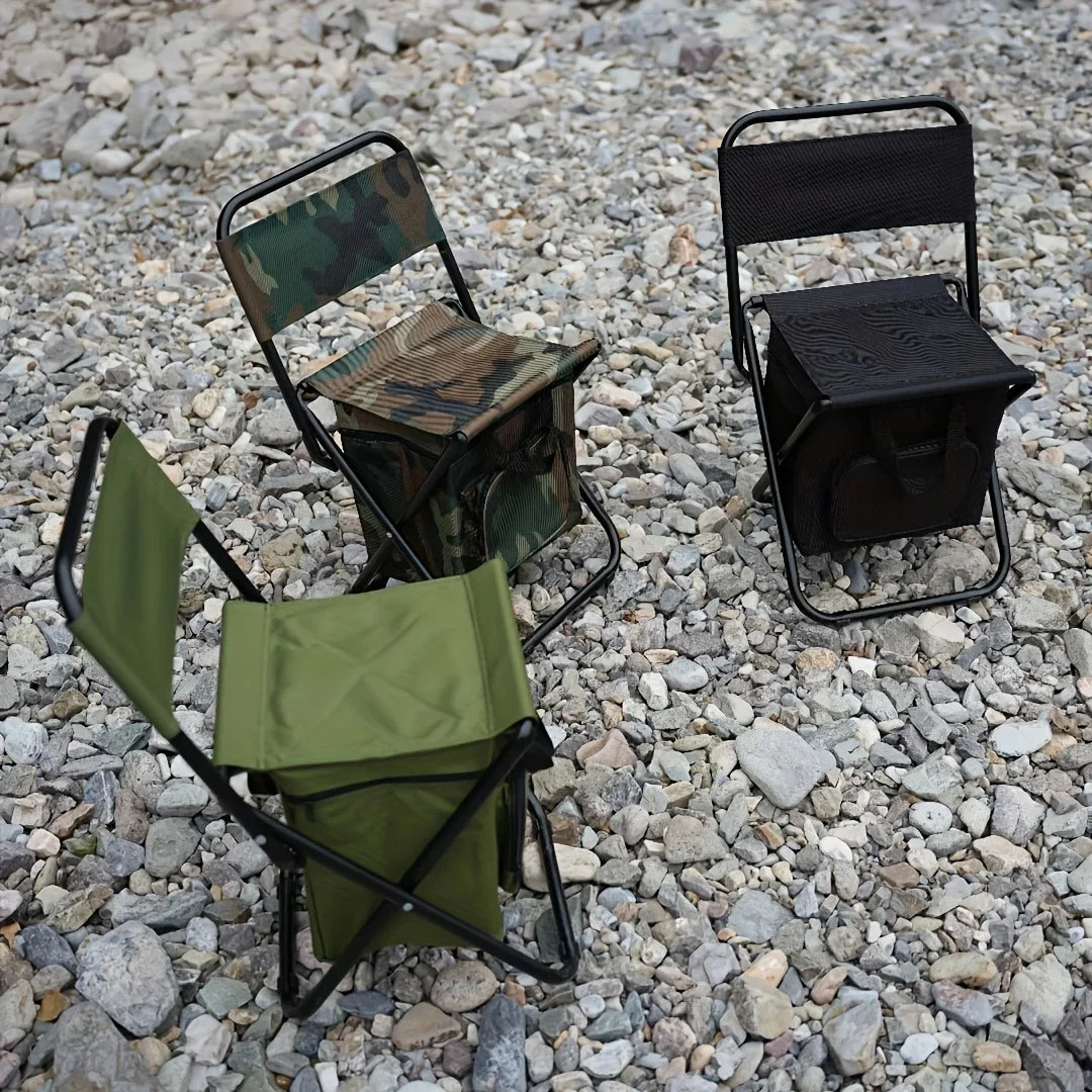 Fundango Small Fishing Chair Lightweight Foldable Camping RV Hunting Chair with Backrest 265 lbs Capacity Men's Gift