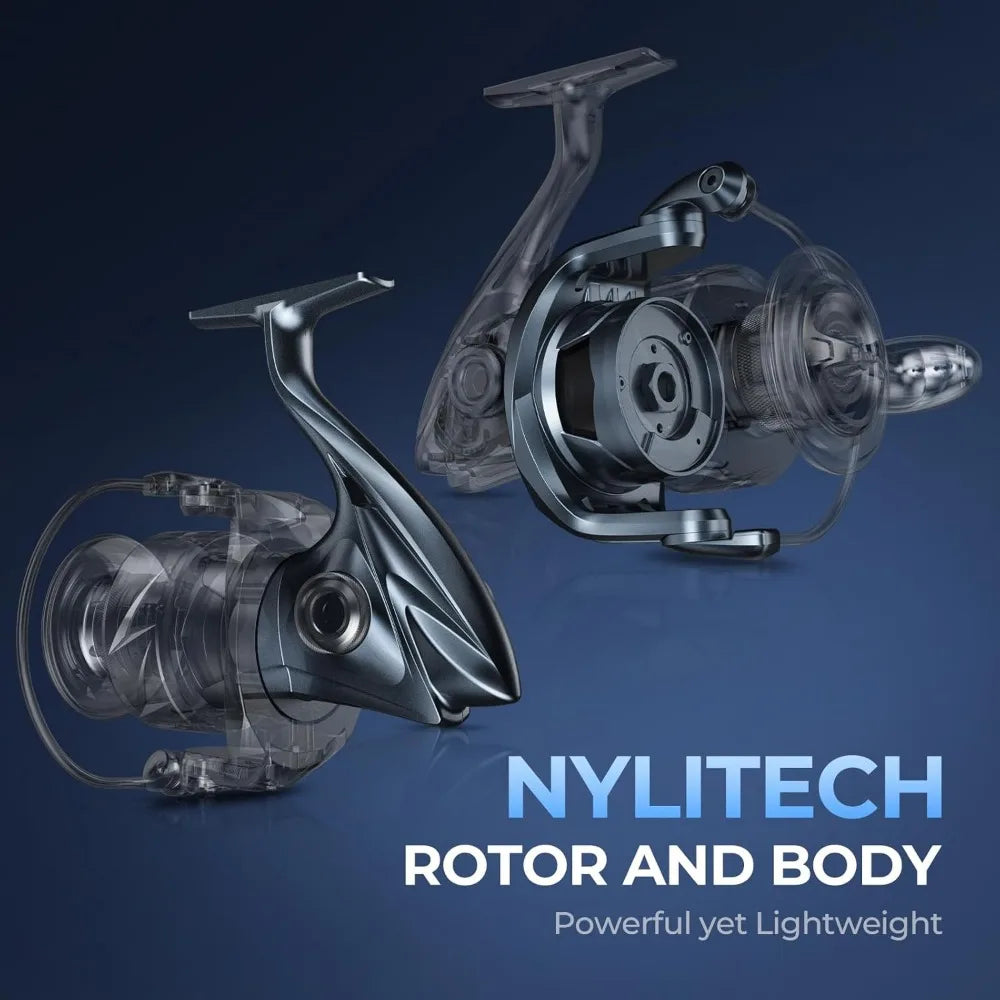Saltwater spinning reel - up to 55 lb maximum resistance Big Game reel - Waterproof -5+1+1 corrosion resistant bearing system