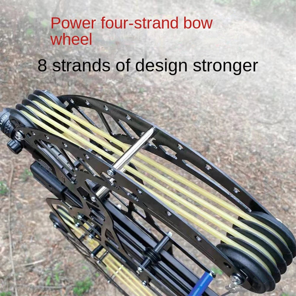 New All Metal 50 Round Compound Bow and Arrow Slingshot Steel Ball Double Outdoor High Precision Green Light Bow