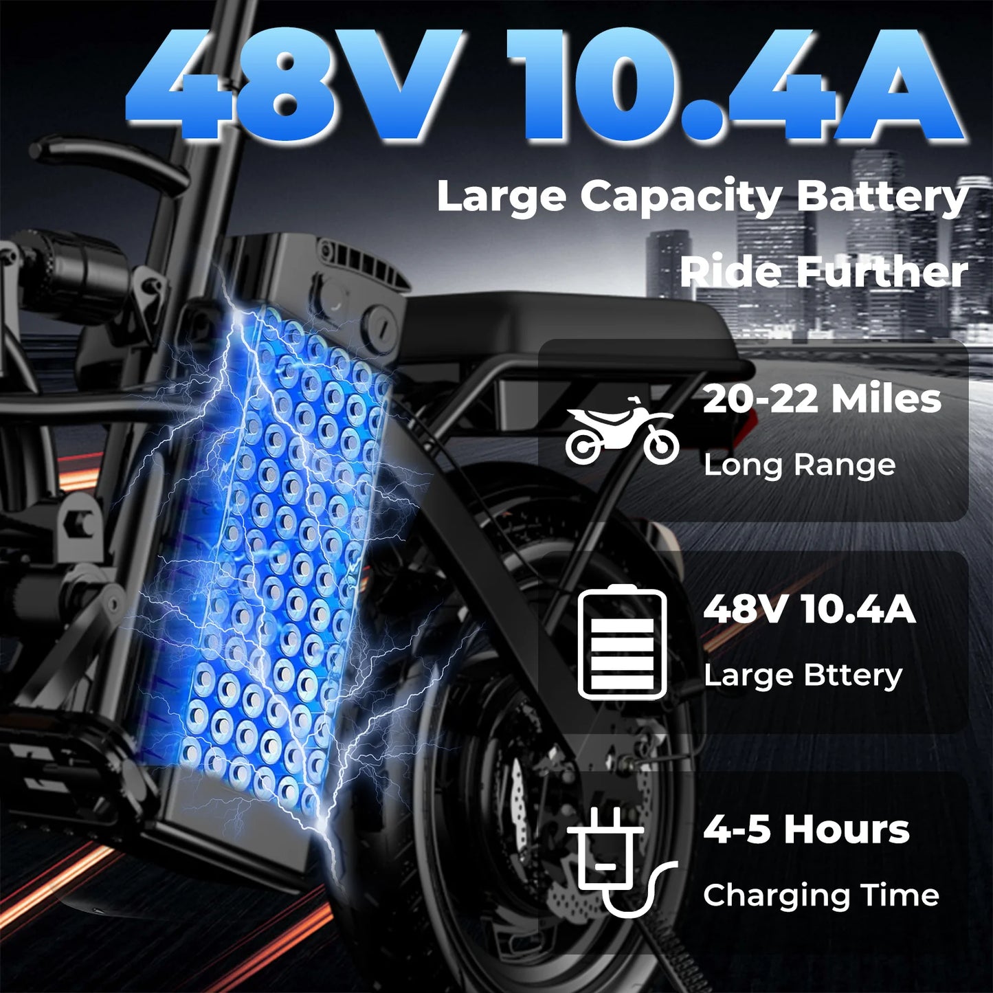 Lelekuai 500W Adult Electric Bike 20 MPH 48V 12Ah Removable Battery 14 Inch Folding Electric Bike Multi Shock Absorption