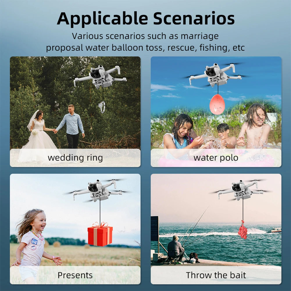 Air Drop System Fishing Bait Drone Wedding Gift Air Drop Servo Thrower Compatible with DJI Mini 4 Pro Accessories
