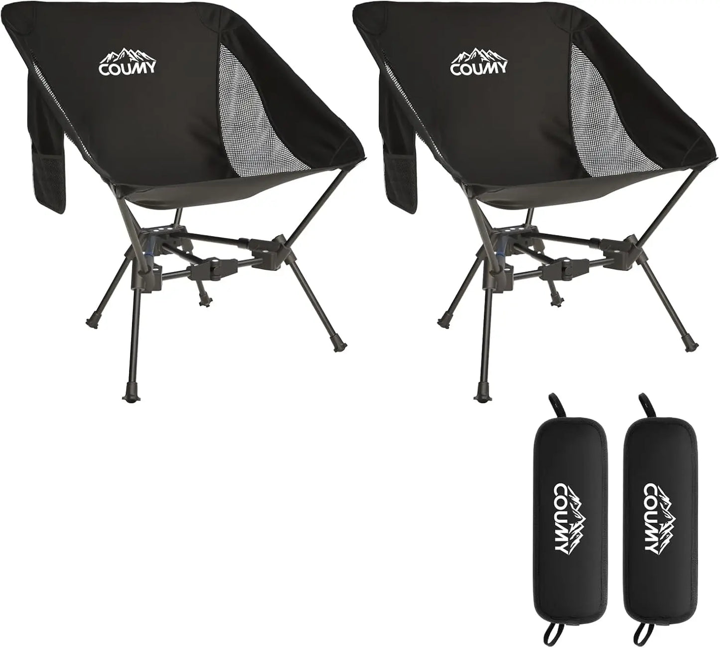 2 Pack Ultralight Portable Camping Chair Folding Backpacking Chair with Side Pockets Lightweight Lawn Chair