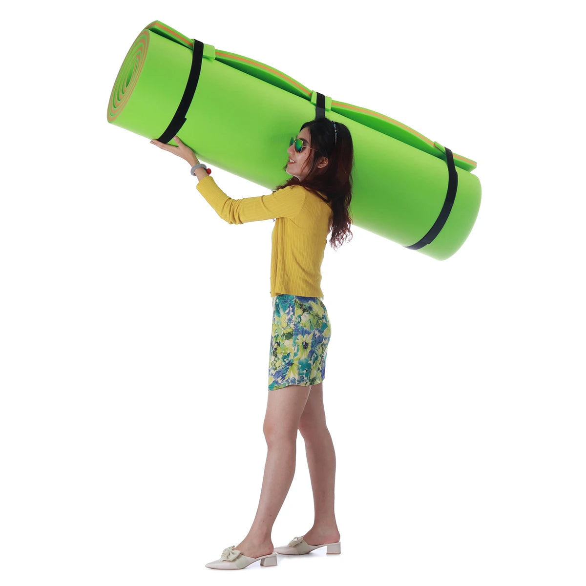 153.6 x 58 Inch Camping Mat Folding Camping Mattress Floating Water Pad Outdoor Waterproof Beach Picnic Blanket for Multiplayer