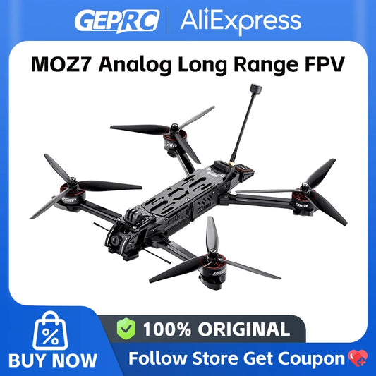 GEPRC MOZ7 Analog Long Range FPV 7 Inch 6S F722 HD BT Built In Bluetooth RC Quadcopter Long Range Freestyle Drone Racing Kit
