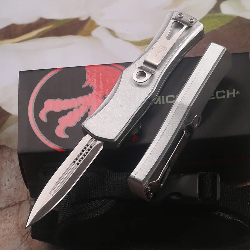 Micro Hera Assisted Folding Knife Silver 440C Steel Blade Outdoor EDC Knife