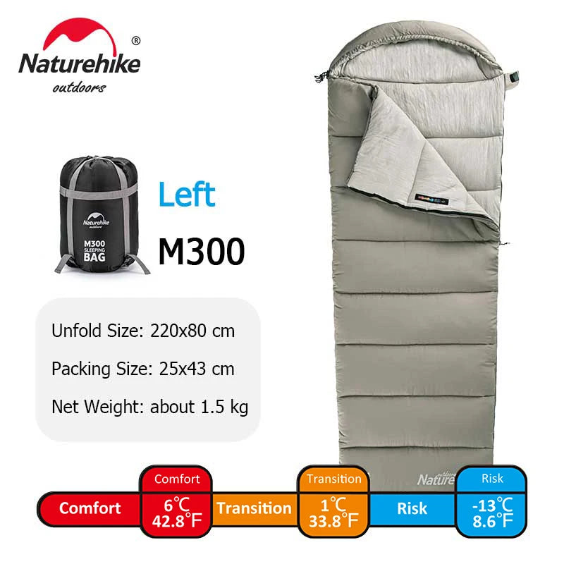 Naturehike M180 Lightweight Sleeping Bag M300 Double Camping Sleeping Bag M400 Machine Washable Winter Sleeping Bag
