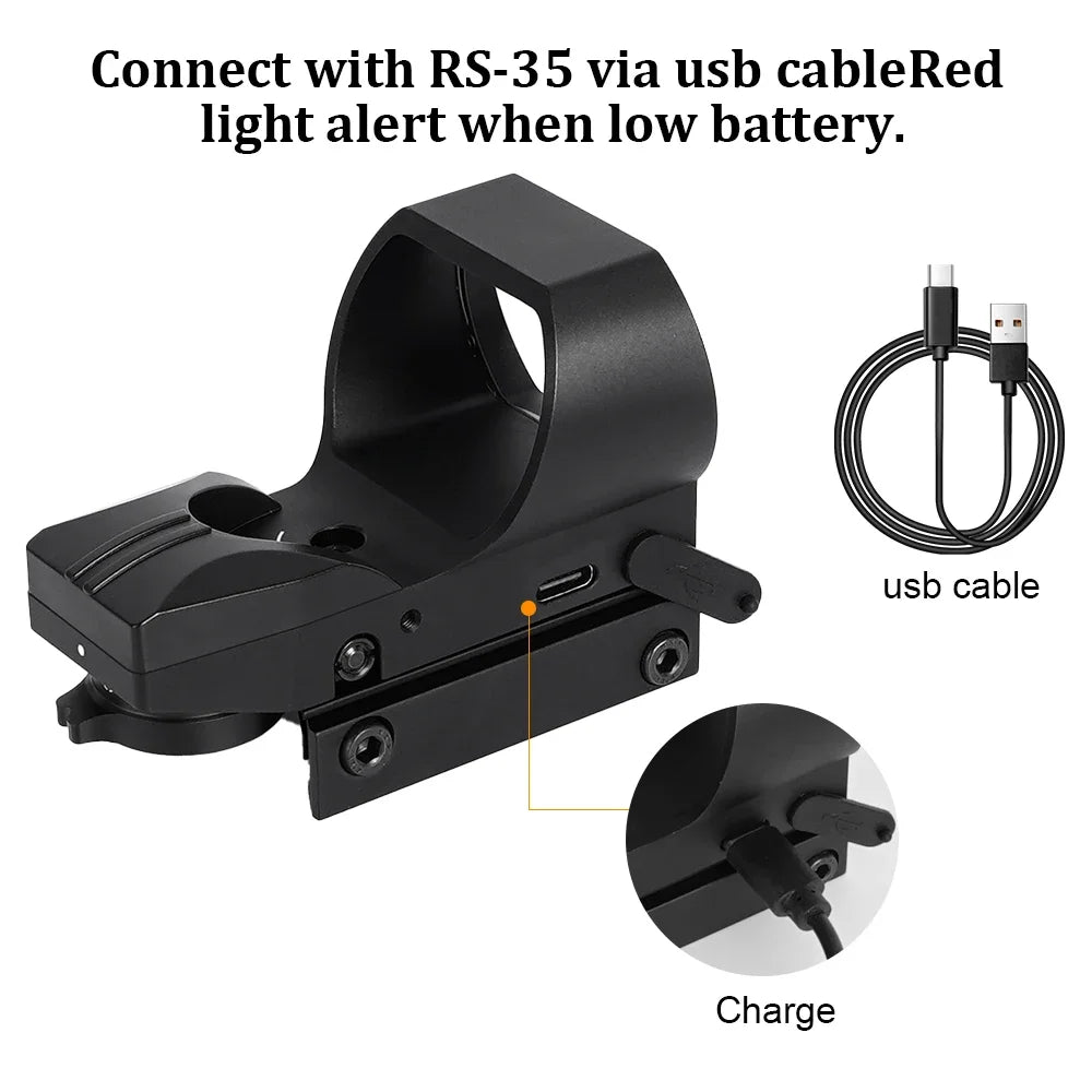 SRO Mini Red Dot Sight Tactical Optics 20mm Rail Compatible Hunting Riflescope for Glock