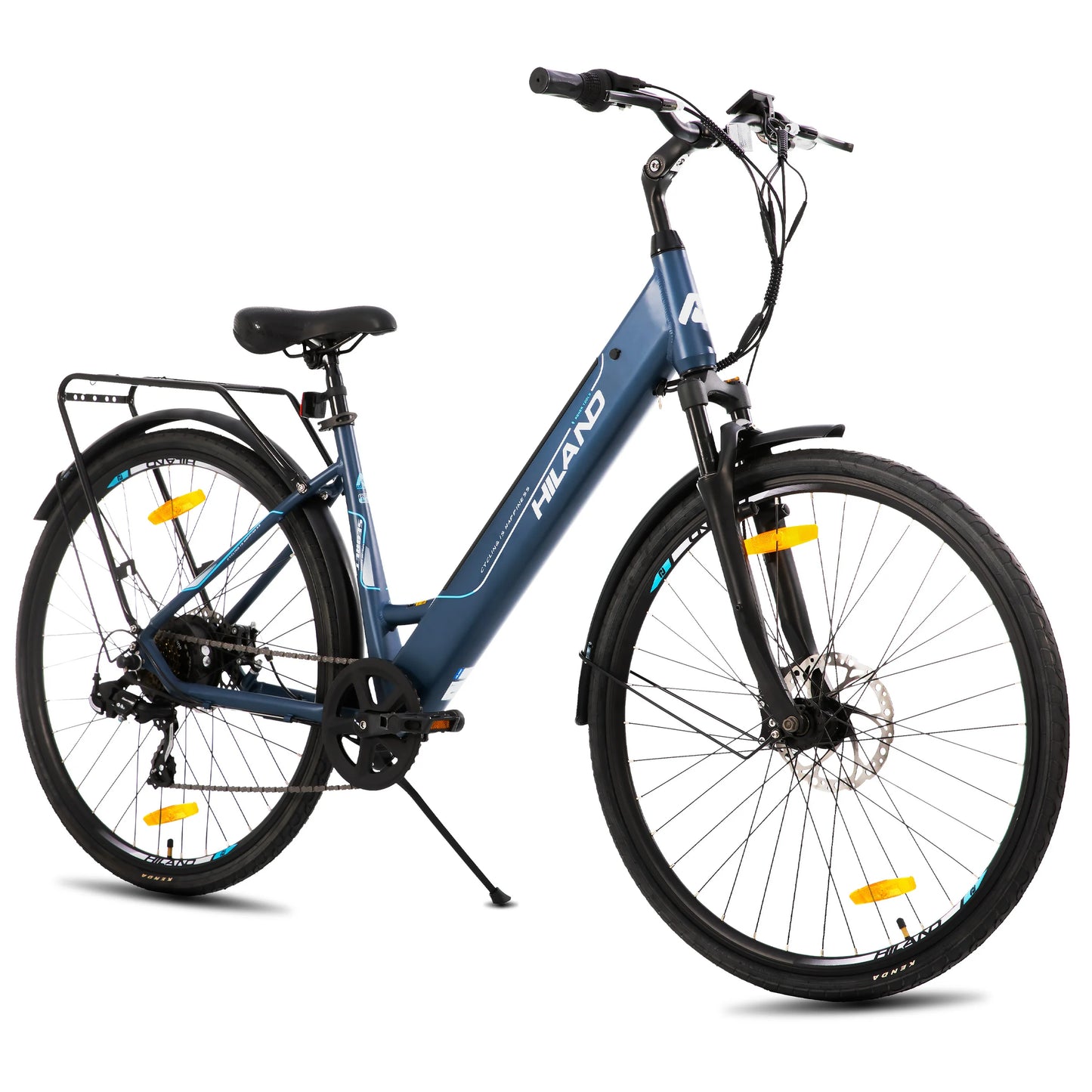 HILAND Electric Road Bike with Detachable Lithium Battery and LCD Display for Commuting 250W Aluminum Alloy Frame