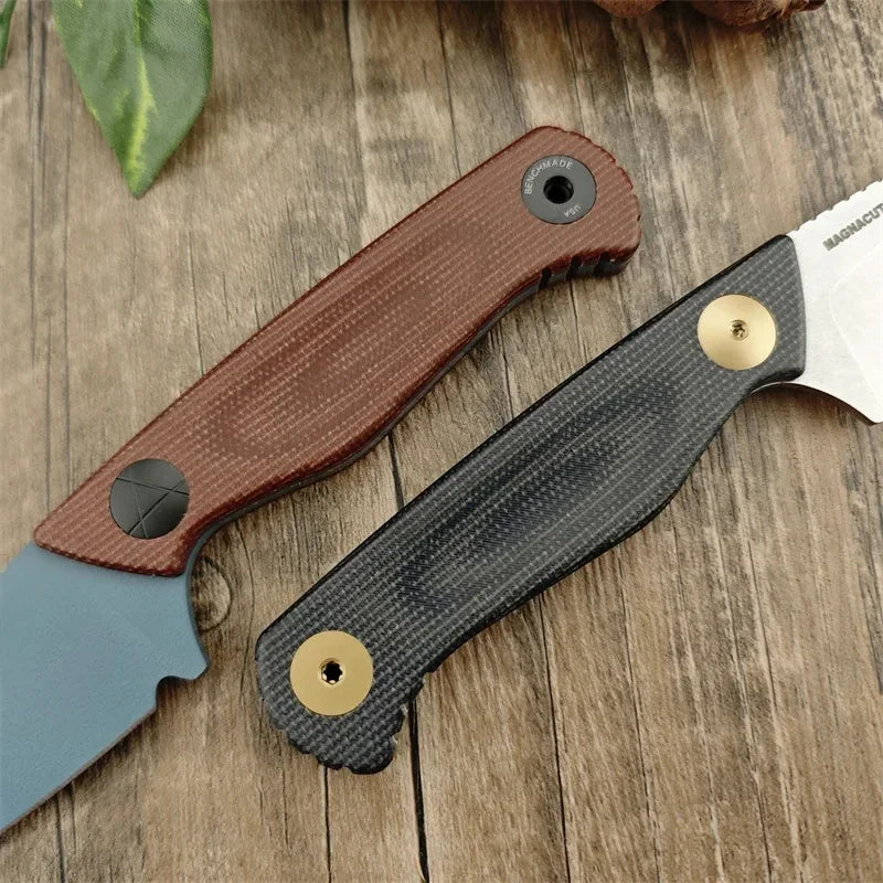 Straight BM 203BT Tactical Knife D2 Blade Linen Handle Portable Outdoor Camping Knife Gifts for Men