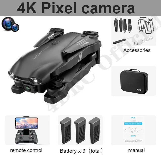 4DRC New Mini Drone With Wide Angle HD 4K 1080P Dual Camera WiFi FPV RC Foldable Quadcopter Gift Toys