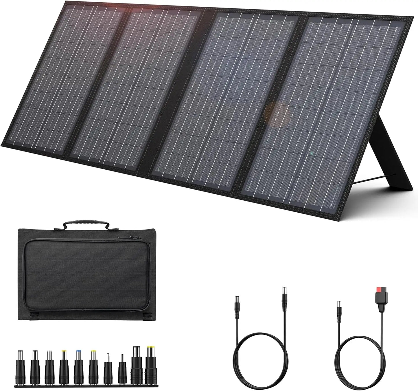 SinKeu Foldable Solar Panel 60W Portable Solar Charger with USB QC3.0 USB C DC Output for Power Station Camping Home Travel RV