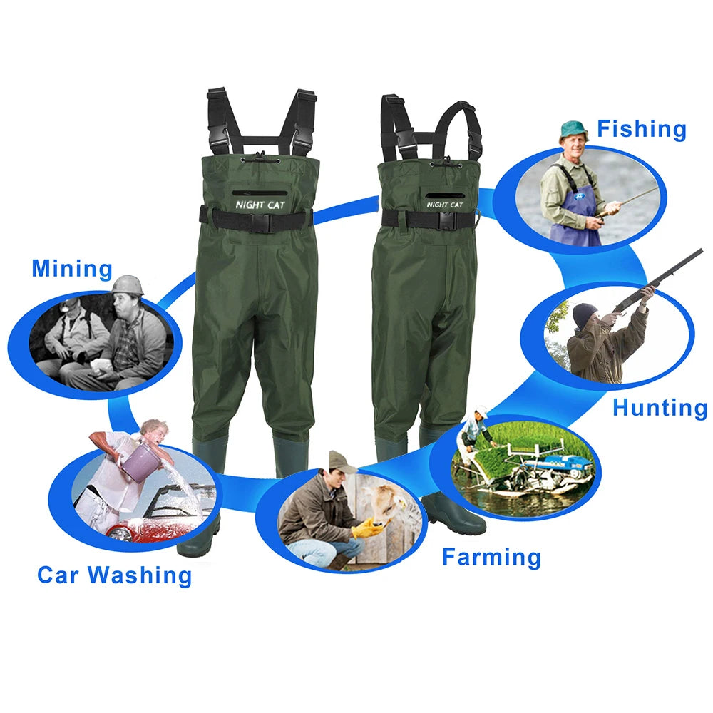 Lightweight Waterproof Breathable Fishing Waders With Boots For Hunting And Diving