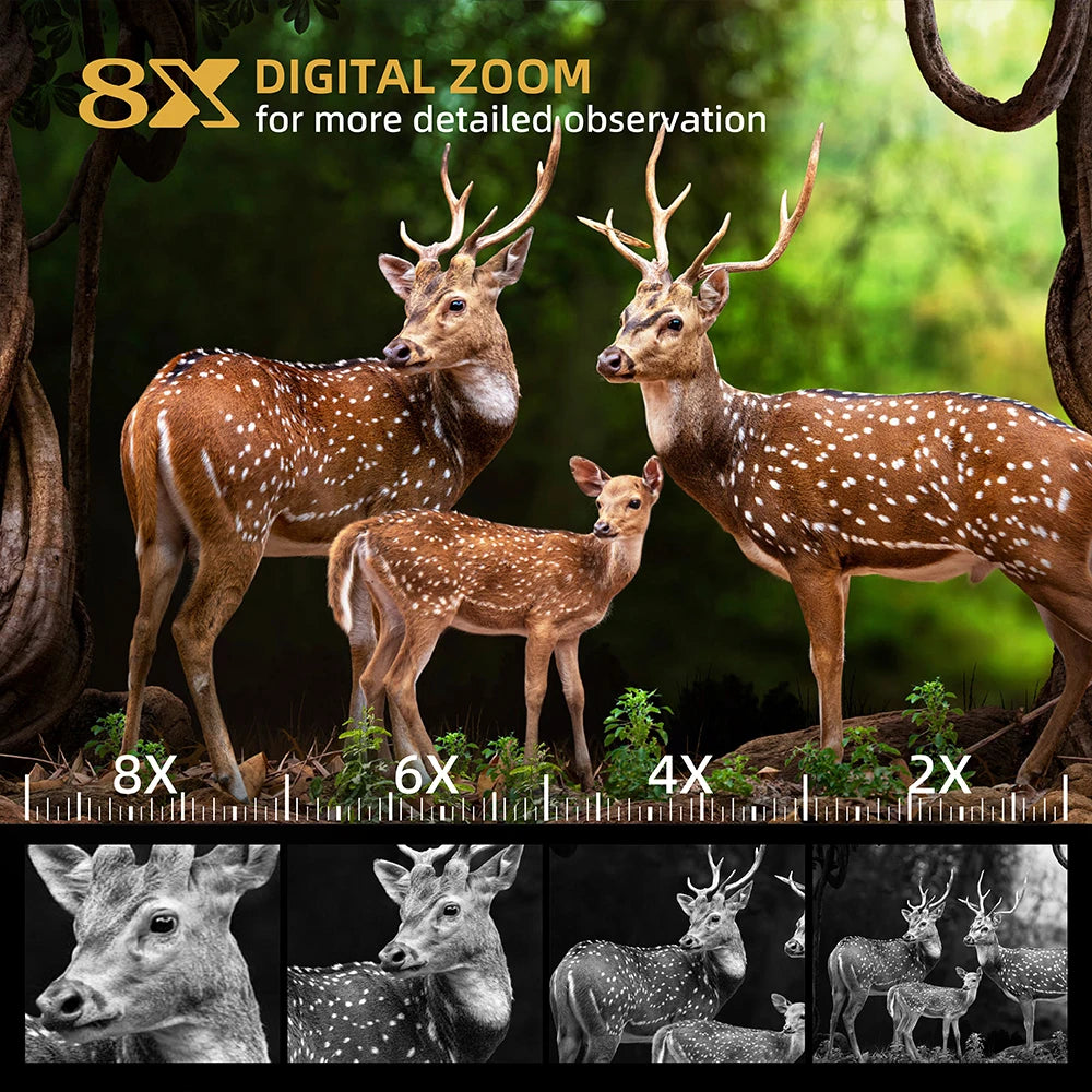 Tinsol 600M Infrared Night Vision Telescope Hunting Camera 3 Inch 4K HD 8x Zoom Anti Shake Digital Binoculars with Flashlight