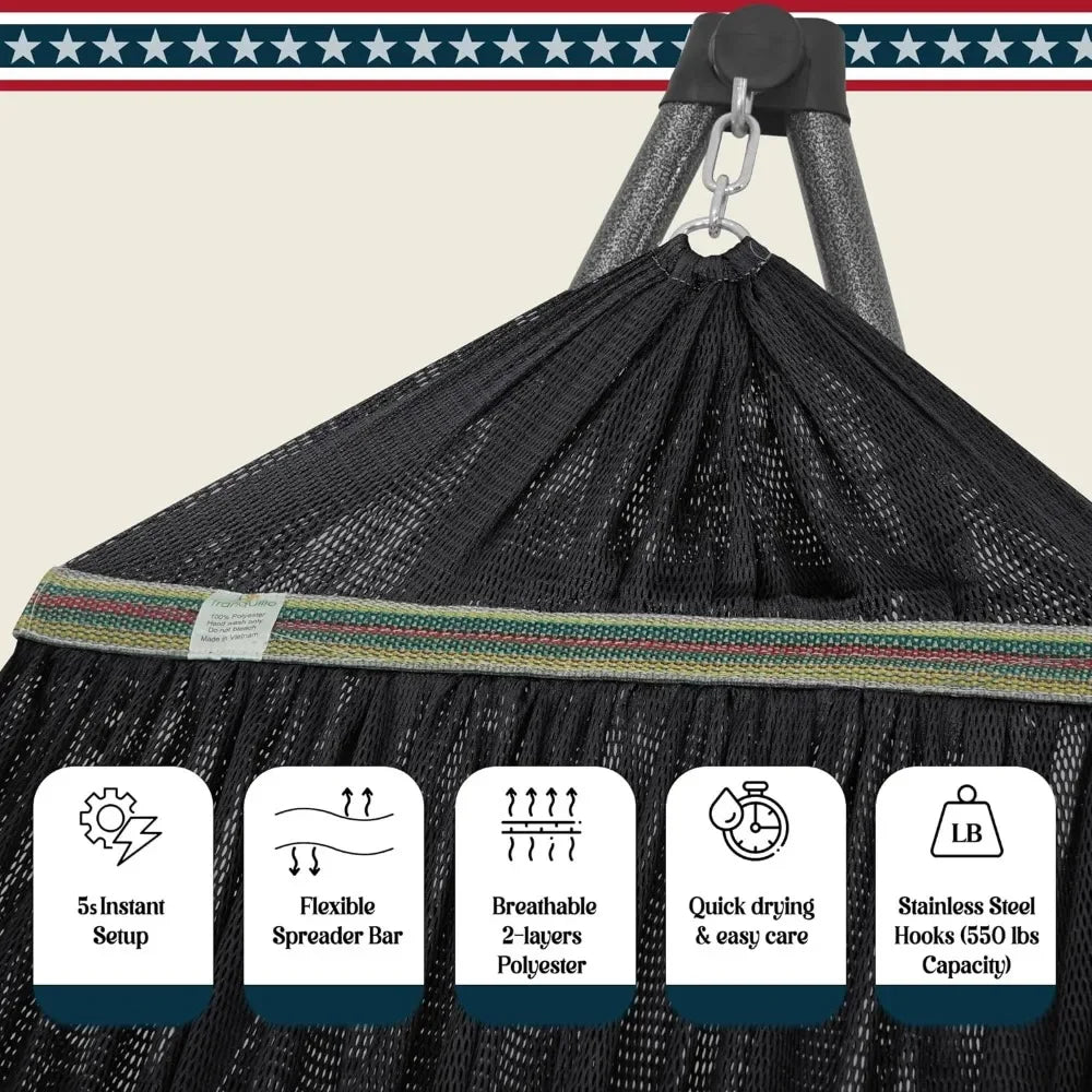3 Year Warranty Hammock Stand 30 Second Foldable Hammock with Stand 550 Pounds Capacity Camping Hammock Stand