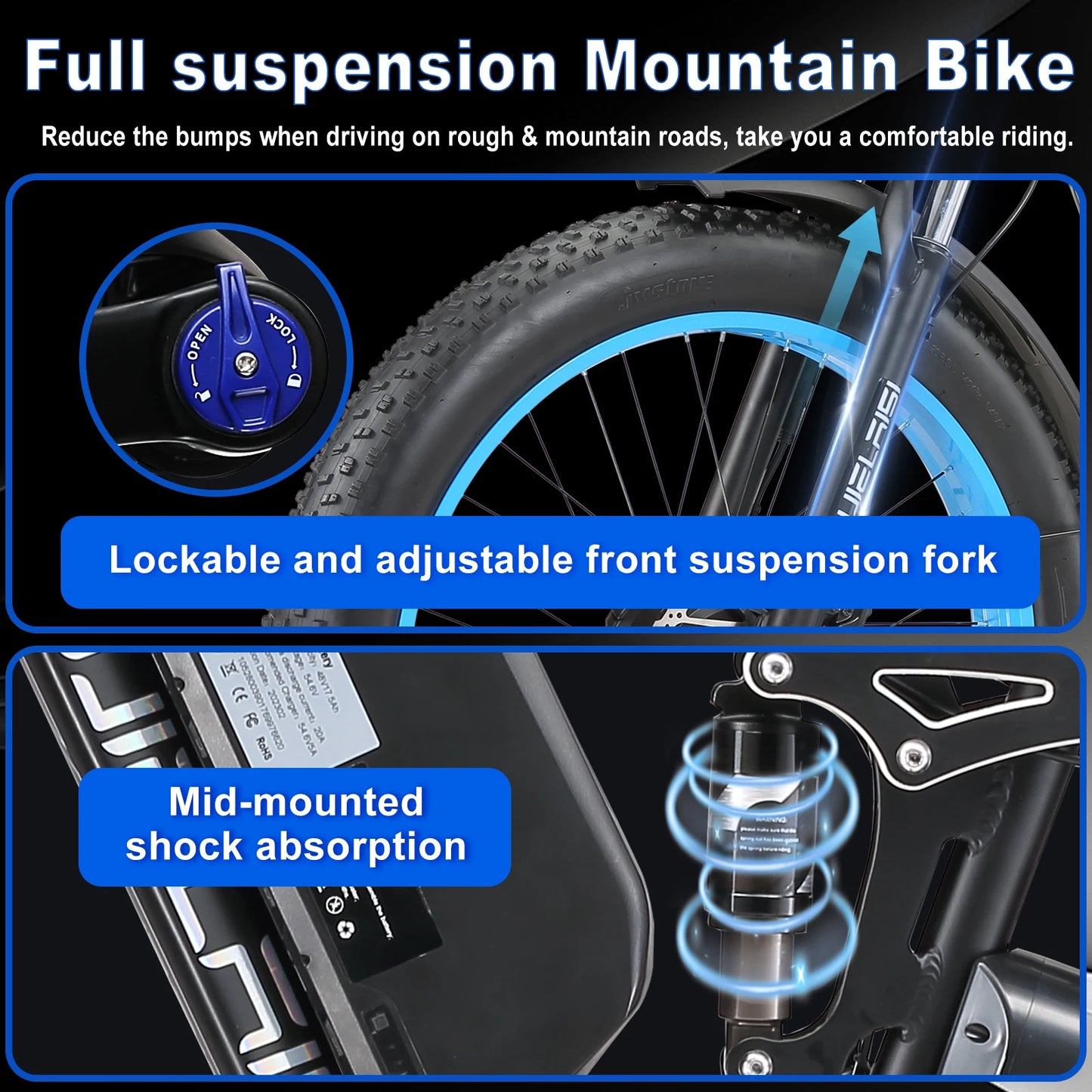 Electric Bike 3000W Dual Motor 52V 26AH Battery Hydraulic Brake Adult Off Road E Bike 24x4.0 Inch Fat Bike Snow Electric Bicycle
