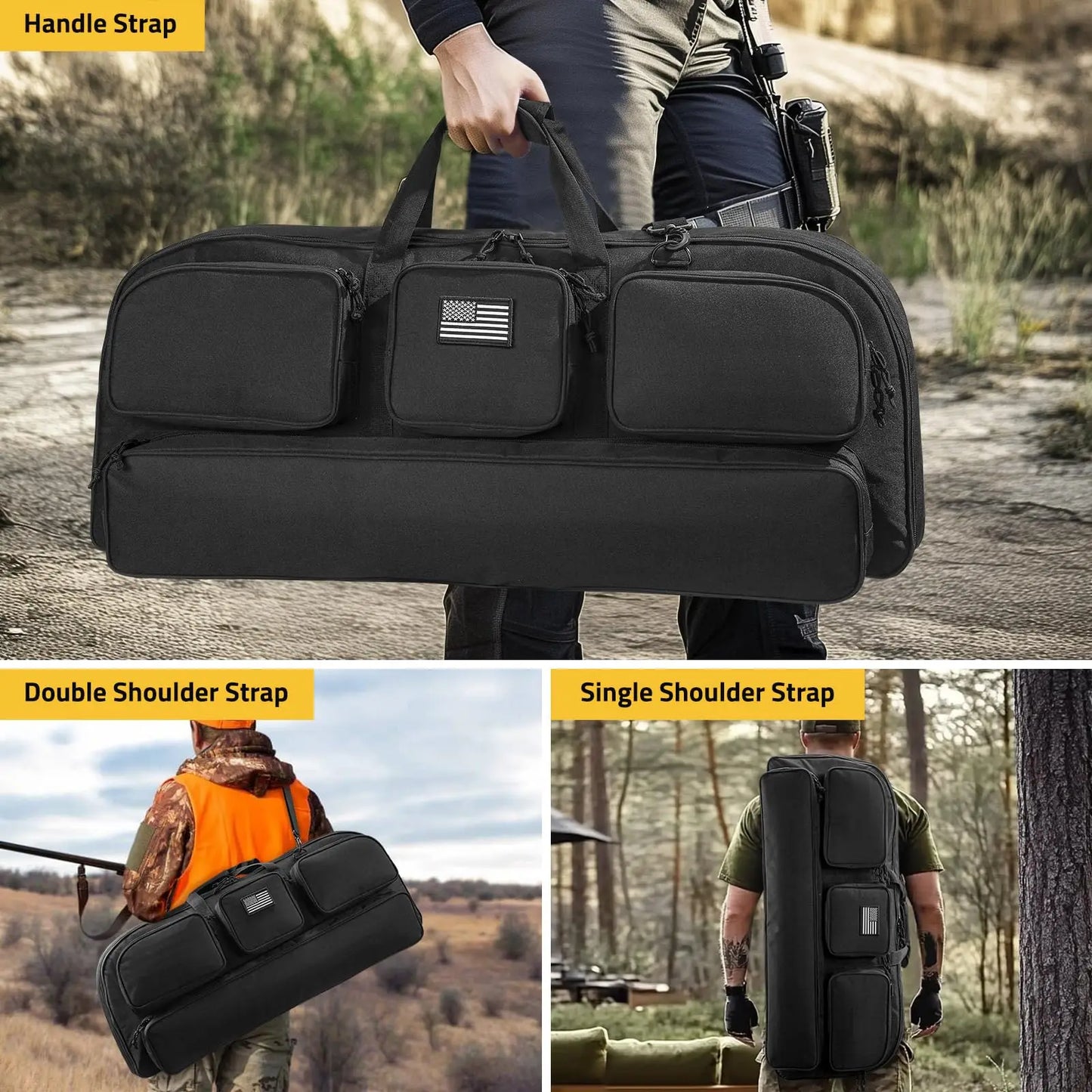 CVLIFE 37 Inch Compound Bow Case Bag Soft Compact Arrow Lightweight Backpack Strap Shoulder Straps Archery Bow Pocket Padding Hunting