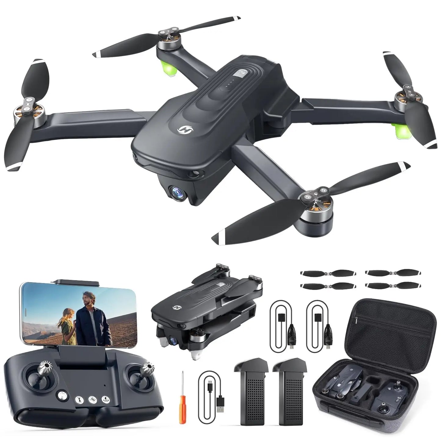 Holy Stone HS175D 4K Camera Drone Foldable GPS 46 Minute Flight Headless Mode Altitude Hold Circle Fly