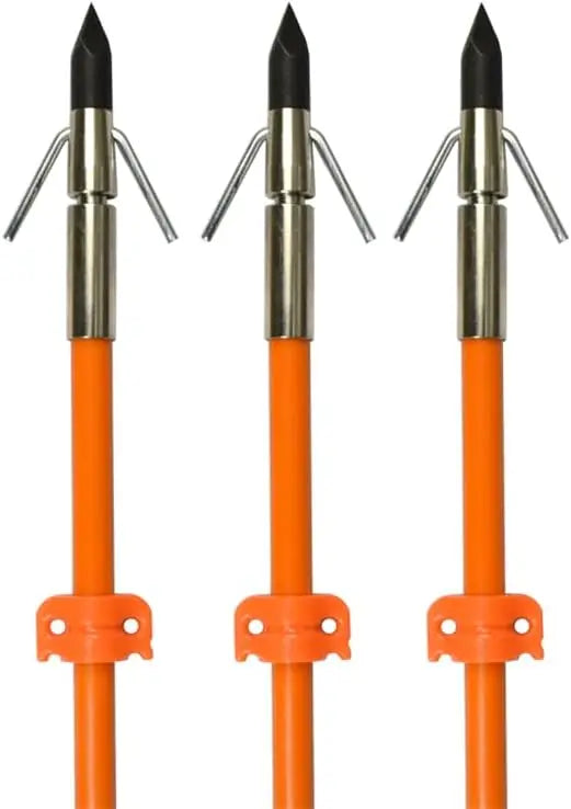 Elong Bow Fishing 32 Inch Hunting Arrows Fiberglass Arrows with Safety Slides and Broadheads