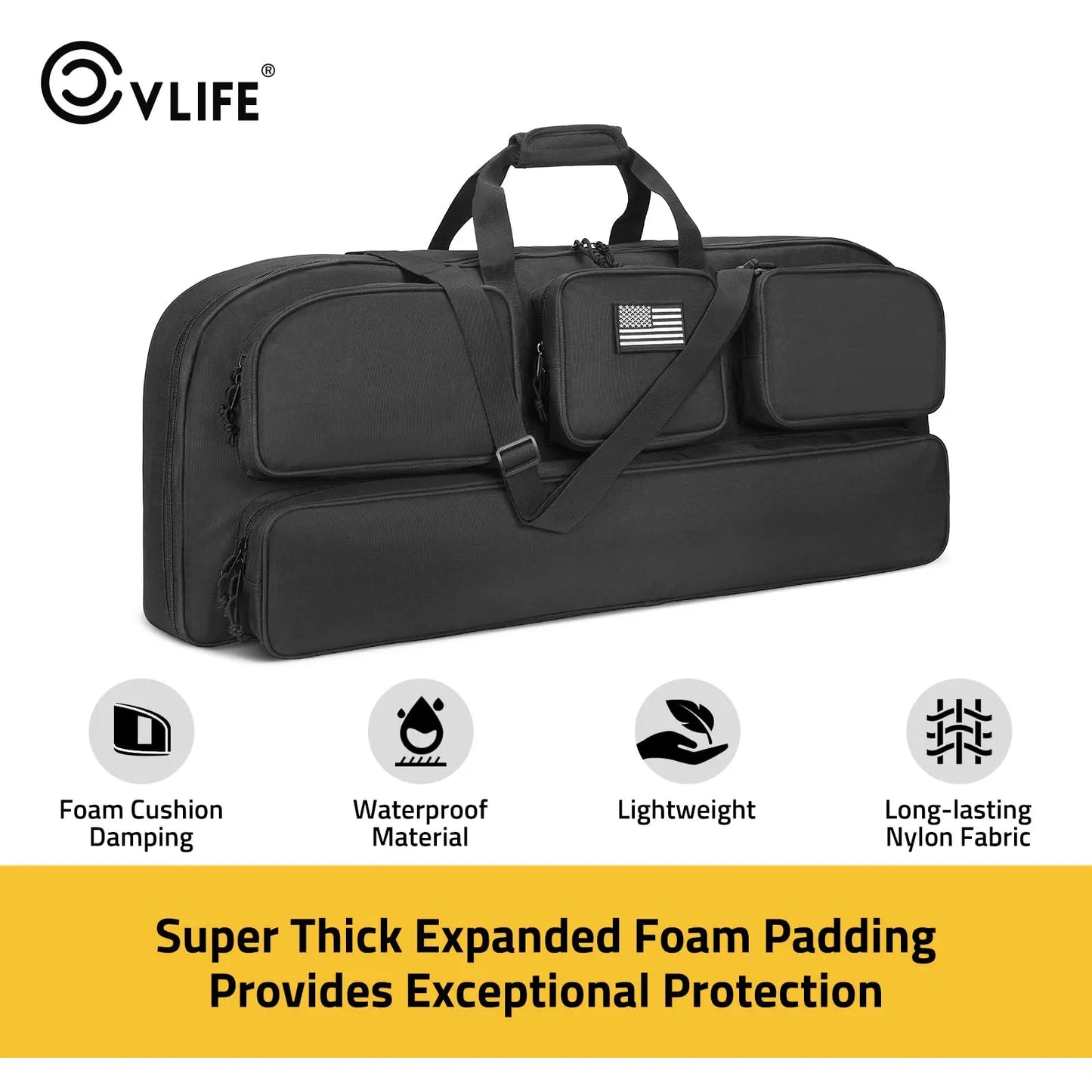 CVLIFE 37 Inch Compound Bow Case Bag Soft Compact Arrow Lightweight Backpack Strap Shoulder Straps Archery Bow Pocket Padding Hunting