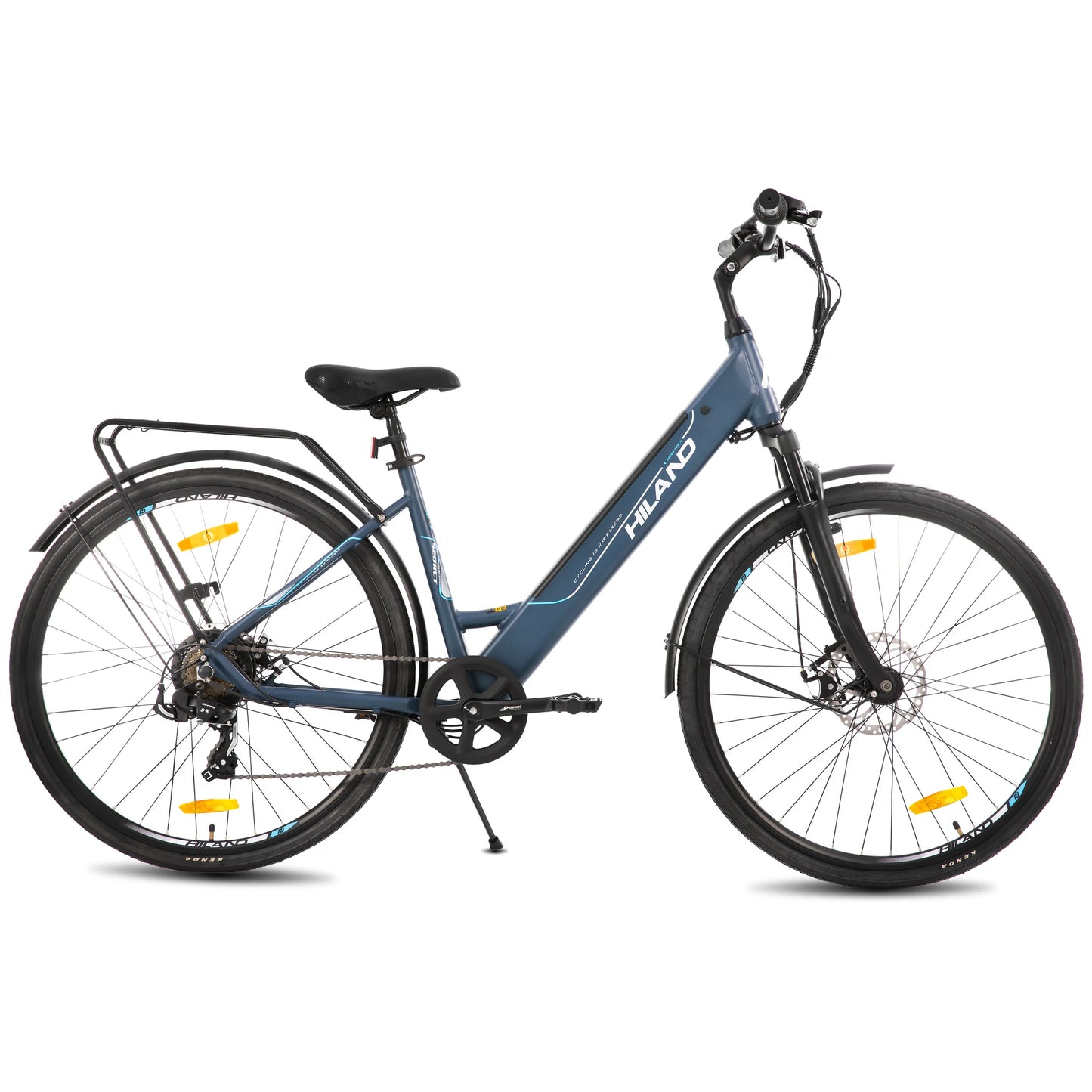 HILAND Electric Road Bike with Detachable Lithium Battery and LCD Display for Commuting 250W Aluminum Alloy Frame