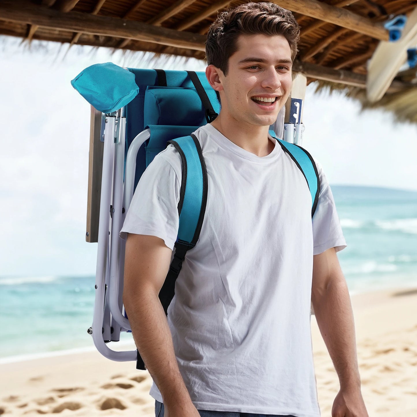 Folding Beach Chair Set of 2 for Adults Portable Backpack Foldable Camping Chair