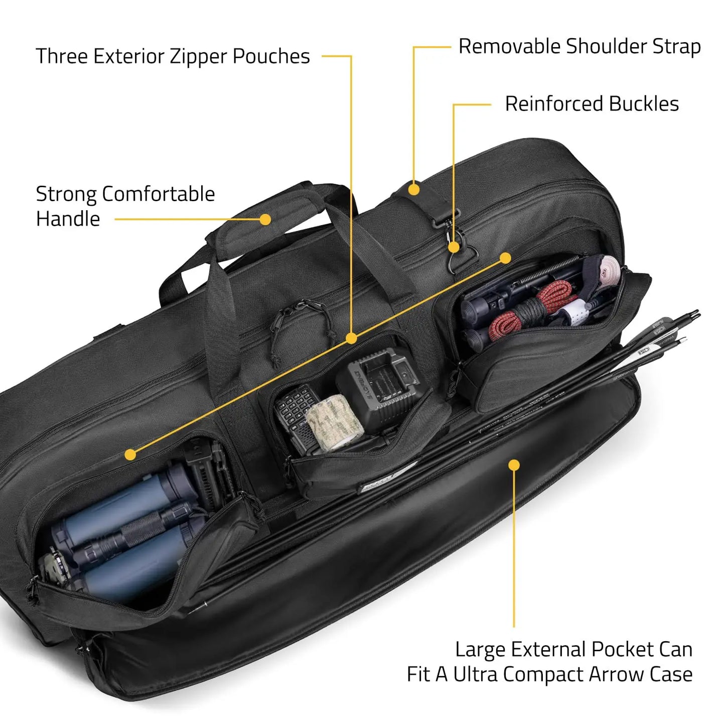 CVLIFE 37 Inch Compound Bow Case Bag Soft Compact Arrow Lightweight Backpack Strap Shoulder Straps Archery Bow Pocket Padding Hunting