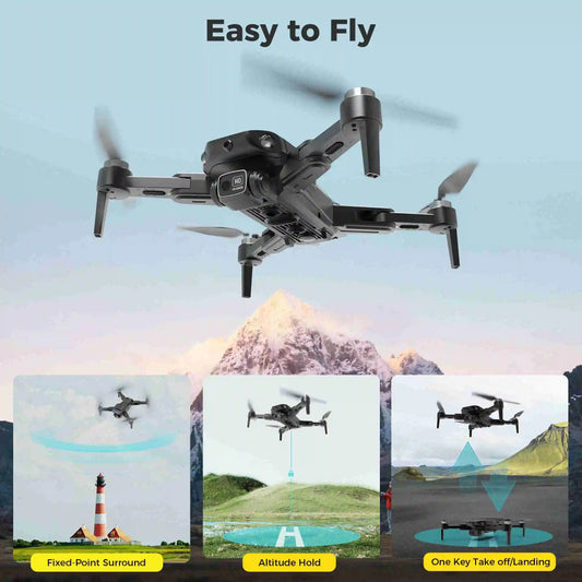 RC Drone Brushless Motor GPS Quadcopter with Remote Controller and Two Batteries for Long Flight Times