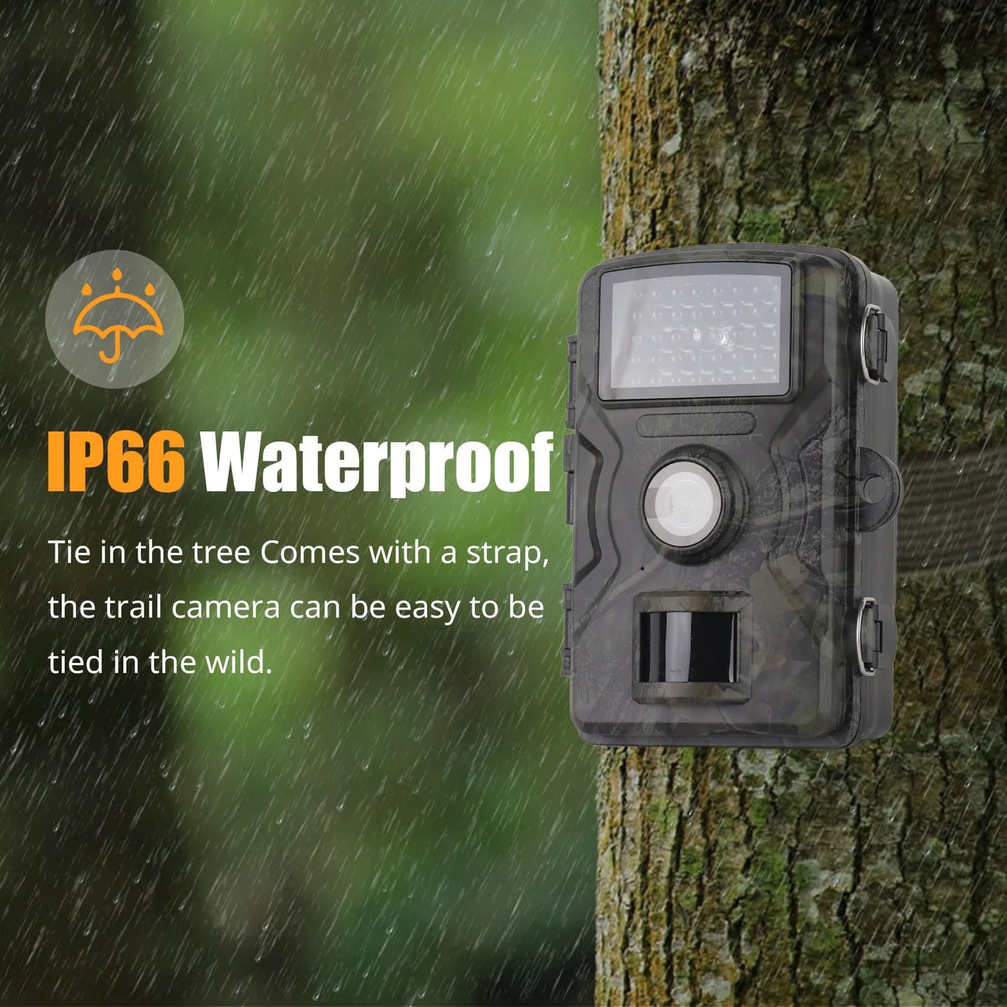 1080P Hunting Camera with 2.0 Inch LCD and 16MP Infrared Night Vision Waterproof Trail Camera