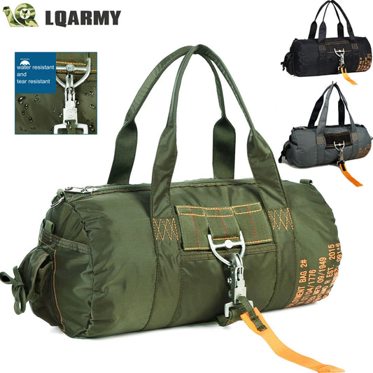 LQARMY Tactical Parachute Sport Duffle Bag 1000D Nylon Outdoor Travel Belt Bag Camping Crossbody Bag